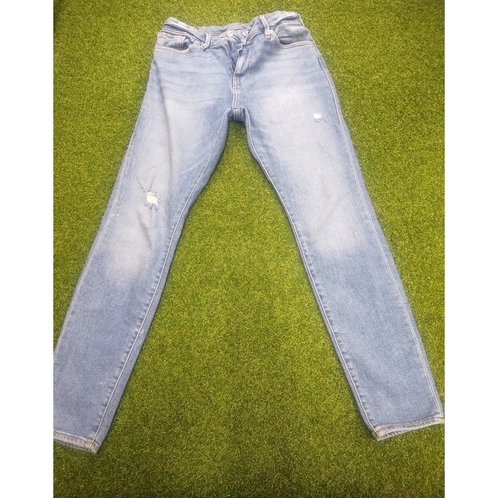 True Religion Skinny‎ Jeans Womens 29 Blue Denim Medium Wash Cotton Distressed
